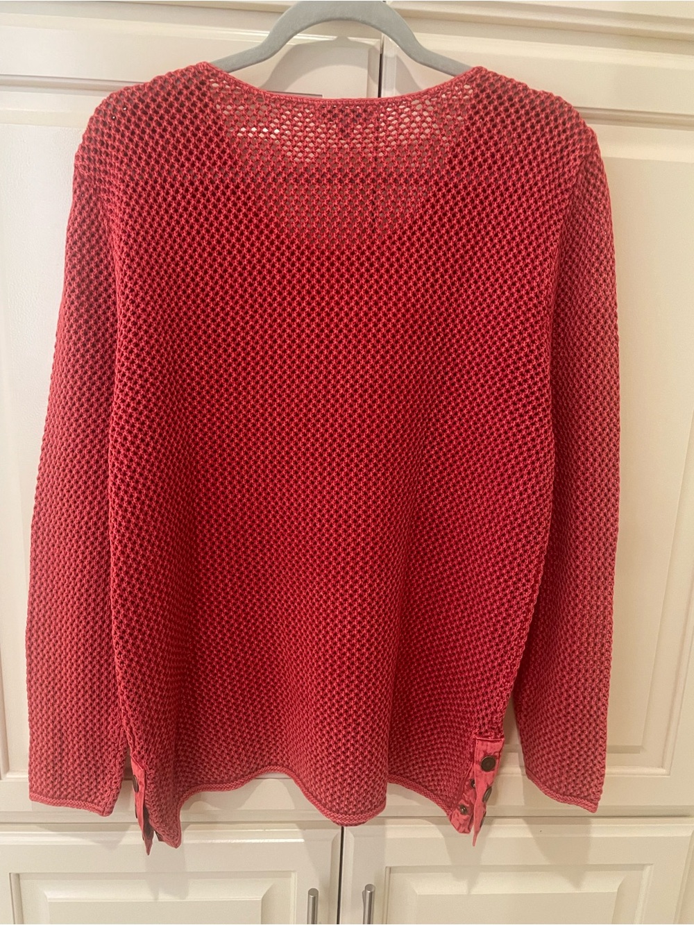 P.J. Blues Coral Scoop Neck Open-Knit Sweater with Shoulder Buttons - Picture 6 of 7